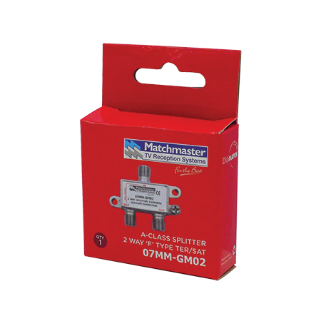 2 Way ‘F’ Type Splitter 5-2450MHz AC/DC One Port Power Pass