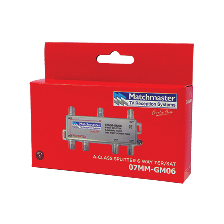 6 Way ‘F’ Type Splitter 5-2450MHz AC/DC One Port Power Pass