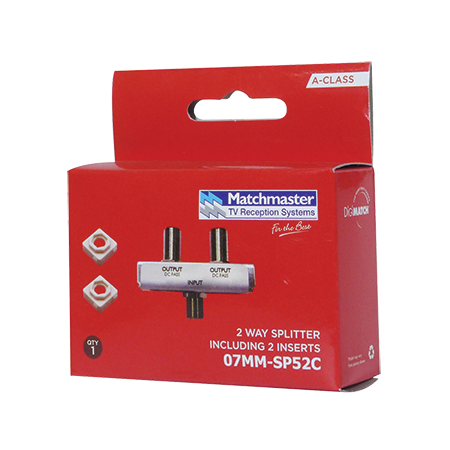2 Way Wall Plate Splitter DC Only Power Pass (Suits Matchmaster and Clipsal 2000 Series)