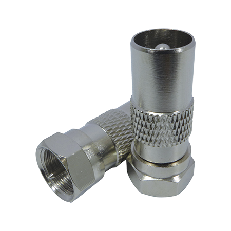 'F' Male to IEC (PAL) Male Adaptor (20 Pack)