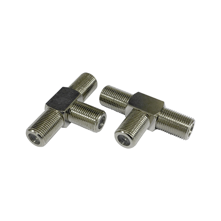 T Piece 3 Way 'F' Type Female Adaptor (5 Pack)