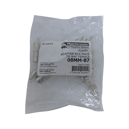 RCA Male to BNC Female Adaptor (10 Pack)