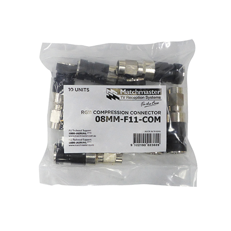 RG11 'F' Type Compression Connector (10 Pack)