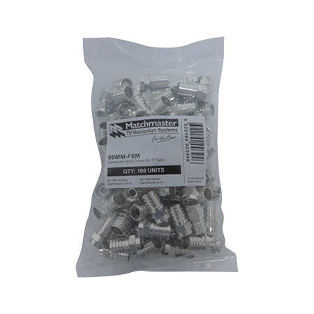 RG6 'F' Type Crimp On Connector (100 Pack)