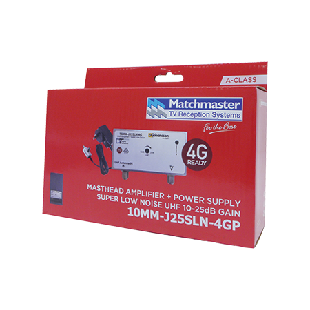 Masthead Amplifier UHF Super Low Noise 25dB with 4G/5G Filter and Power Supply