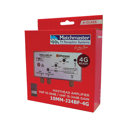 Masthead Amplifier VHF/UHF 34dB with 4G/5G Filter
