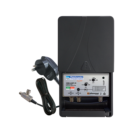 Masthead Amplifier VHF/UHF 34dB with 4G/5G Filter and Power Supply