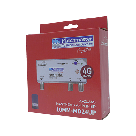 Masthead Amplifier UHF 24dB with 4G/5G Filter and Power Supply