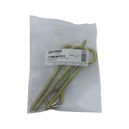 5" (127mm) Eye Screw with Wood Thread (4 Pack)