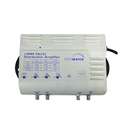 45dB UHF/VHF Terrestrial Distribution Amplifier with Internal Power Supply