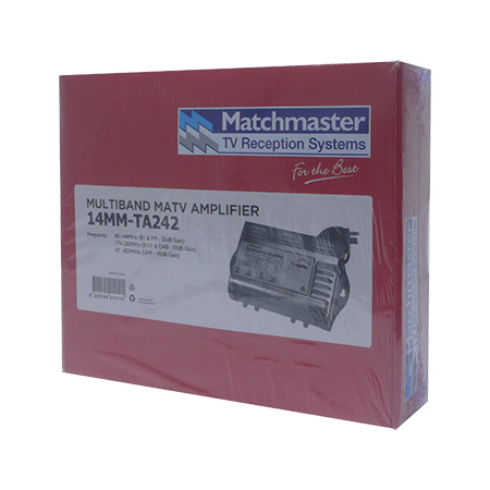 45dB UHF/VHF Terrestrial Distribution Amplifier with Internal Power Supply