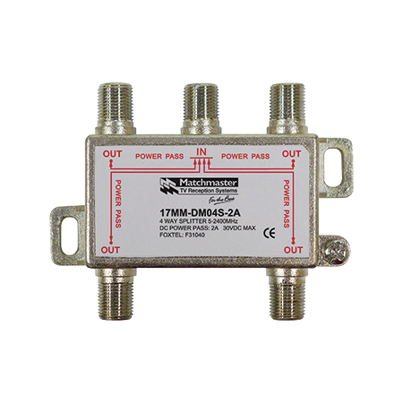 4 Way Splitter for Foxtel SMS Systems Max 30V 2A Power Pass All Ports