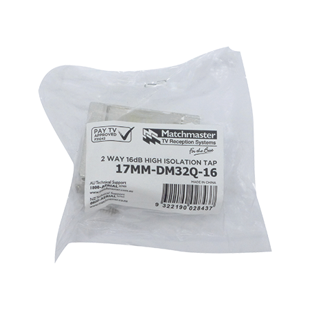 2 Way 16dB High Isolation Tap for MATV, TDT and Satellite