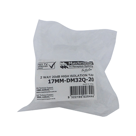 2 Way 20dB High Isolation Tap for MATV, TDT and Satellite