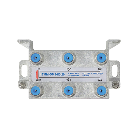 4 Way 20dB High Isolation Tap for MATV, TDT and Satellite