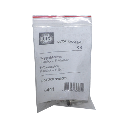 'F' Type Male to 'F' Type Push-on Adaptor (10 Pack)