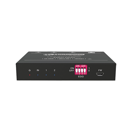 2 Way 4K High Speed HDMI® Splitter 18Gbps with Built-in Downscaler