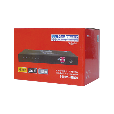 4 Way 4K High Speed HDMI® Splitter with Built-in Downscaler