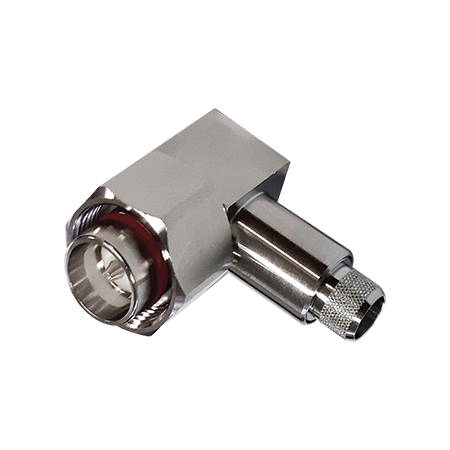 4.3-10 Right Angled Plug for LL400/LMR400 50 Ohm Spring Finger