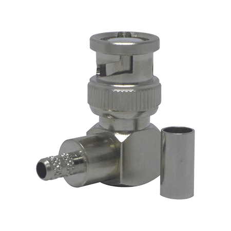 BNC Right Angled Crimp Plug for RG58 and LL195 Type Cables