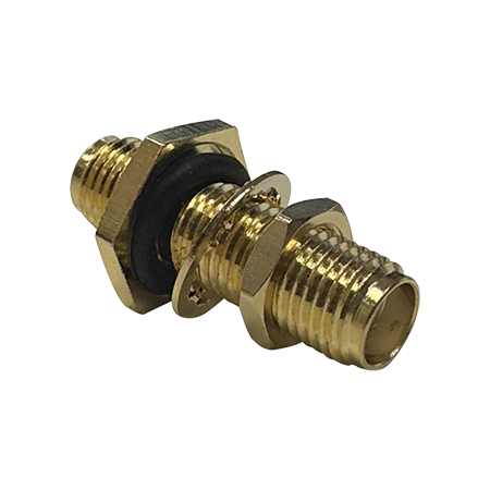 SMA Socket to SMA Socket adaptor with Nut and Washer for Bulkhead Mounting