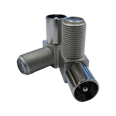 'F' Female to IEC Male Right Angle Adaptor (2 Pack)