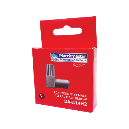 'F' Female to IEC Male Right Angle Adaptor (2 Pack)