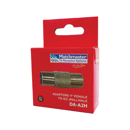 'F' Female to IEC (PAL) Male Adaptor (10 Pack)