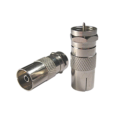 'F' Male to IEC (PAL) Female Adaptor (2 Pack)