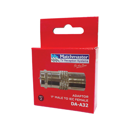 'F' Male to IEC (PAL) Female Adaptor (2 Pack)