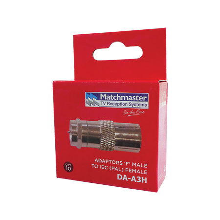 'F' Male to IEC (PAL) Female Adaptor (10 pack)