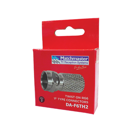 RG6 'F' Type Twist On Connector (2 Pack)