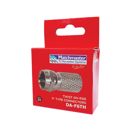 RG6 'F' Type Twist On Connector (20 Pack)