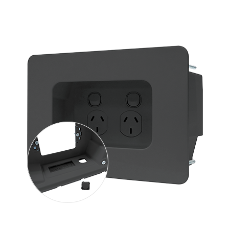 Recessed Wall Point with Built-in Cable Management System (Black)