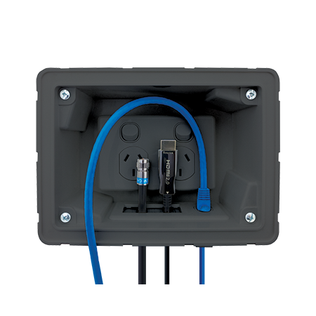 Recessed Wall Point with Built-in Cable Management System (Black)