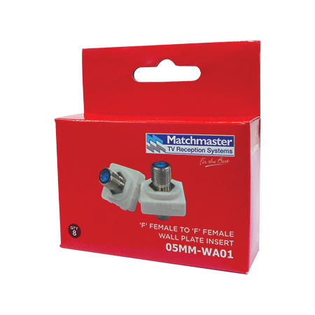 'F' Female to 'F' Female 3GHz Wall Plate Insert (8 Pack)
