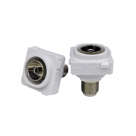 IEC (PAL) Female to 'F' Female Wall Plate Insert (8 Pack)