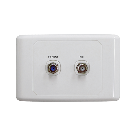 Satellite/TV Outlet Plate with FM Power Pass