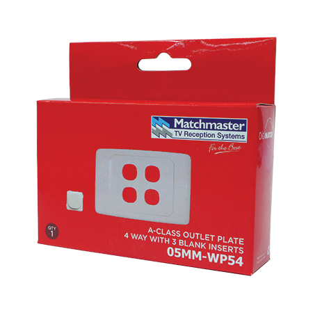 4 Way Outlet Plate including 3 Blank Inserts