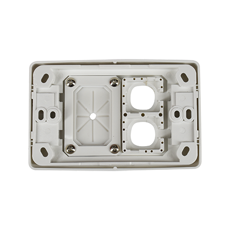 2 Way Outlet Plate with Cable Management including 2 Blank Inserts