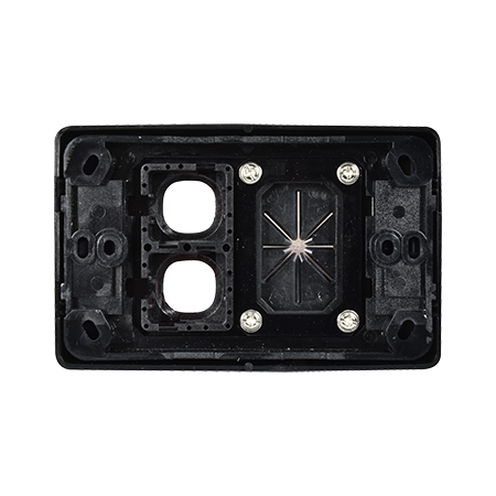 2 Gang Outlet Plate with Cable Management (Black)
