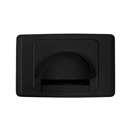Outlet Plate Bull Nose with Brush Cover (Black)