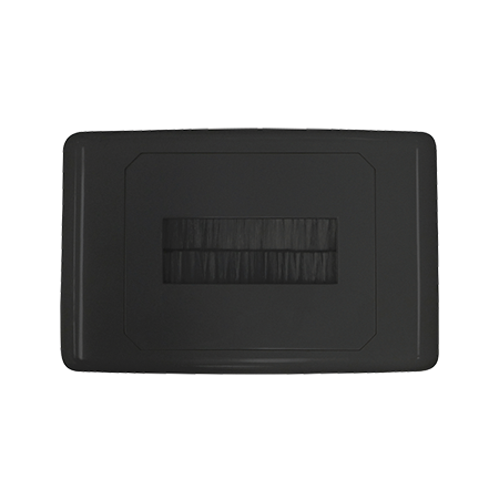 Outlet Plate with Brush Cover (Black)