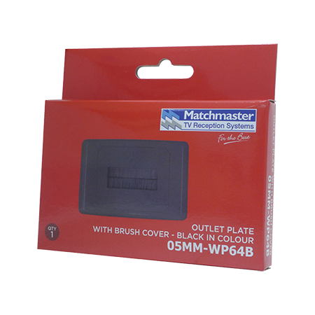 Outlet Plate with Brush Cover (Black)