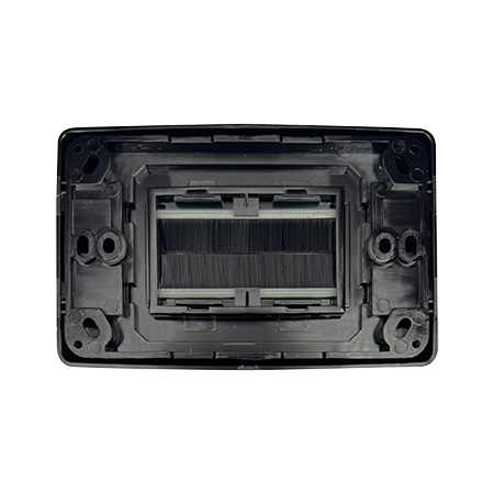 Outlet Plate with Brush Cover (Black)