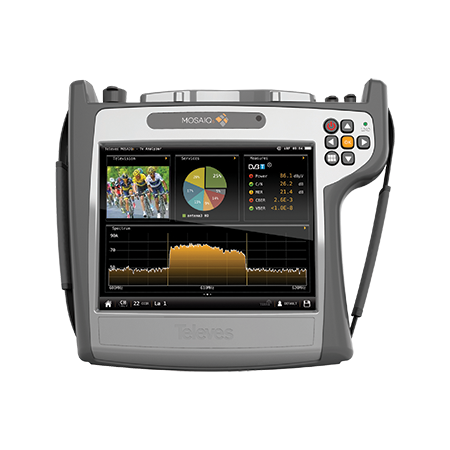 Televes Tablet Style Handheld Digital Signal Meter for DVB-T/T2, DVB-C, DVB-S/S2 with Selective Fibre Optics
