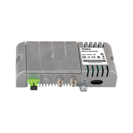 TERRA Fibre Receiver 114dBµV Output with SC/APC Connectors 47-862/1006MHz