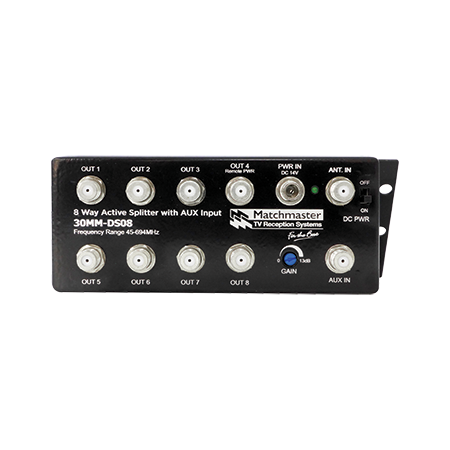 8 Way Active Splitter with Aux Input
