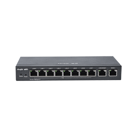 10 Port Managed PoE Router, 8x Gigabit PoE+, Up to 4 WAN Load Balanced, 70W