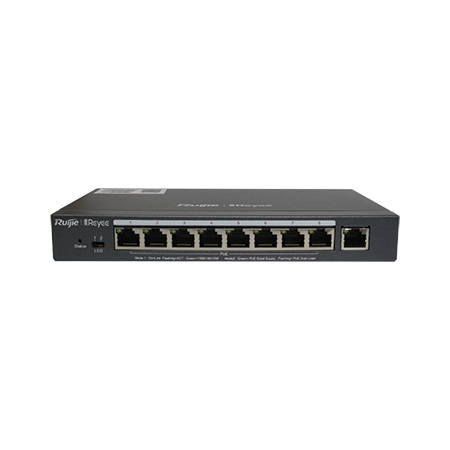 9 Port Gigabit Managed Network Switch (8 Port PoE, 1 Uplink)